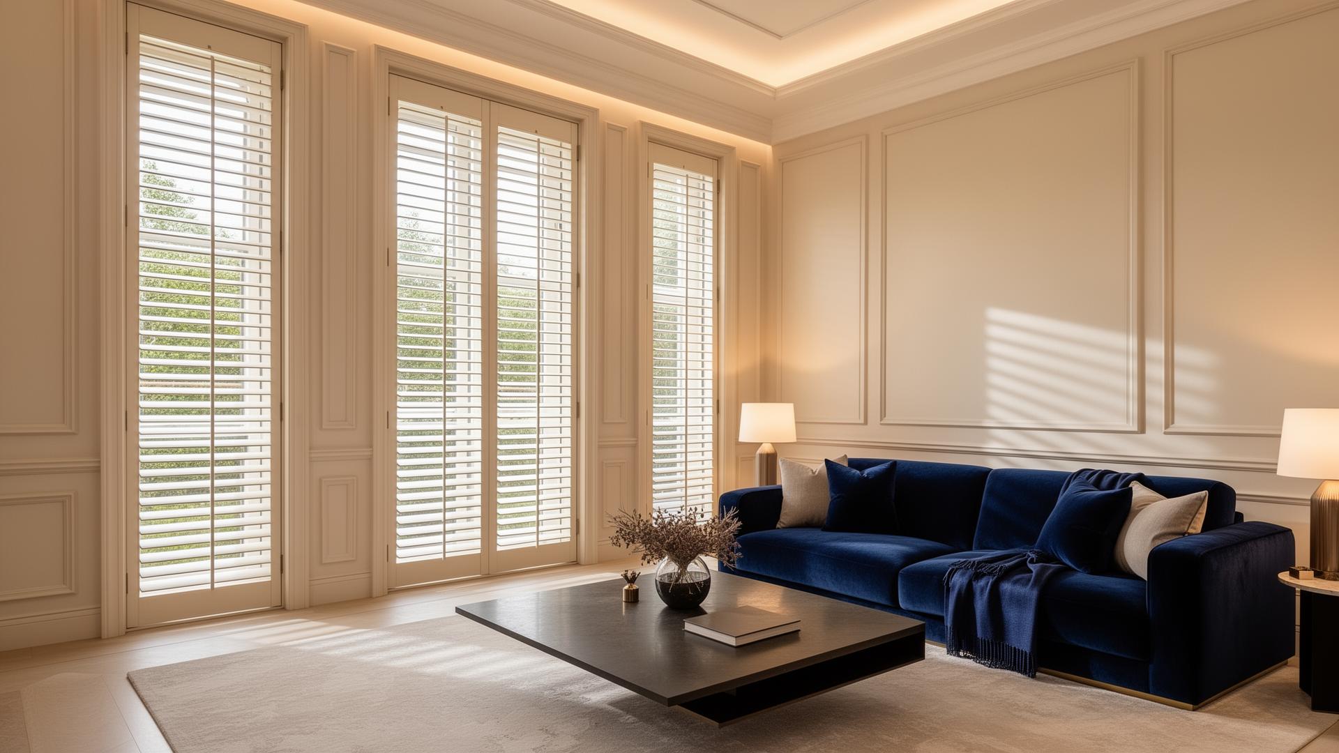 Plantation Shutters for bay windows fitted in a Bridge home, a small commuter village just outside canterbury